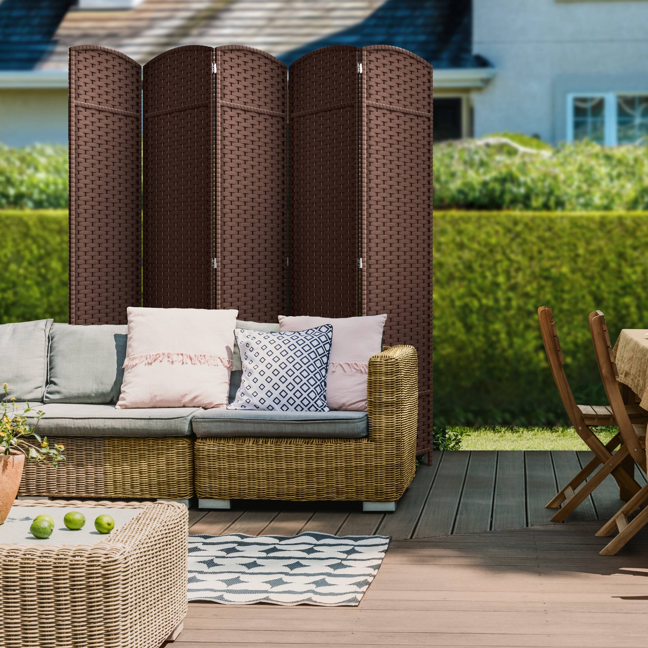 Sorbus Extra Wide Double Hinged 5 Panels Partition Room Dividers ...