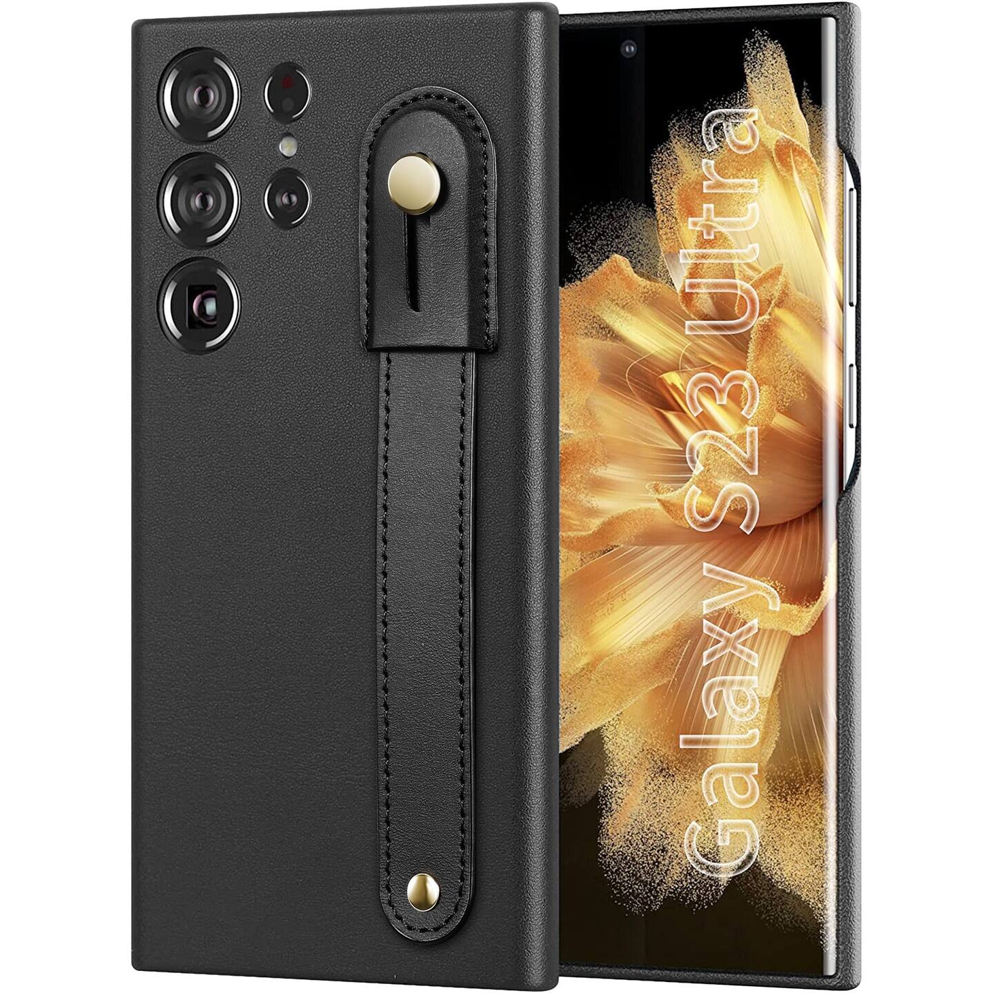 Alt View 11. SaharaCase - FingerGrip Series Case for Samsung Galaxy S23 Ultra - Black.