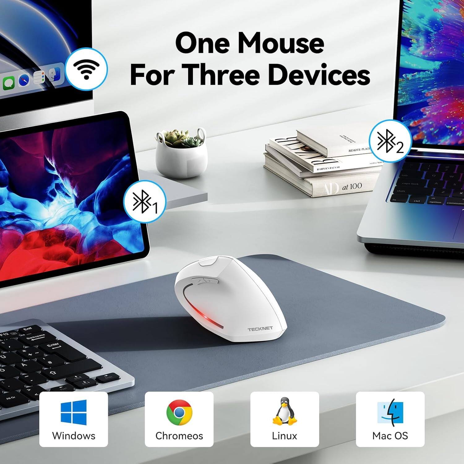 One Mouse For Three Devices

TECKNET

Windows
Chromeos
Linux
Mac OS