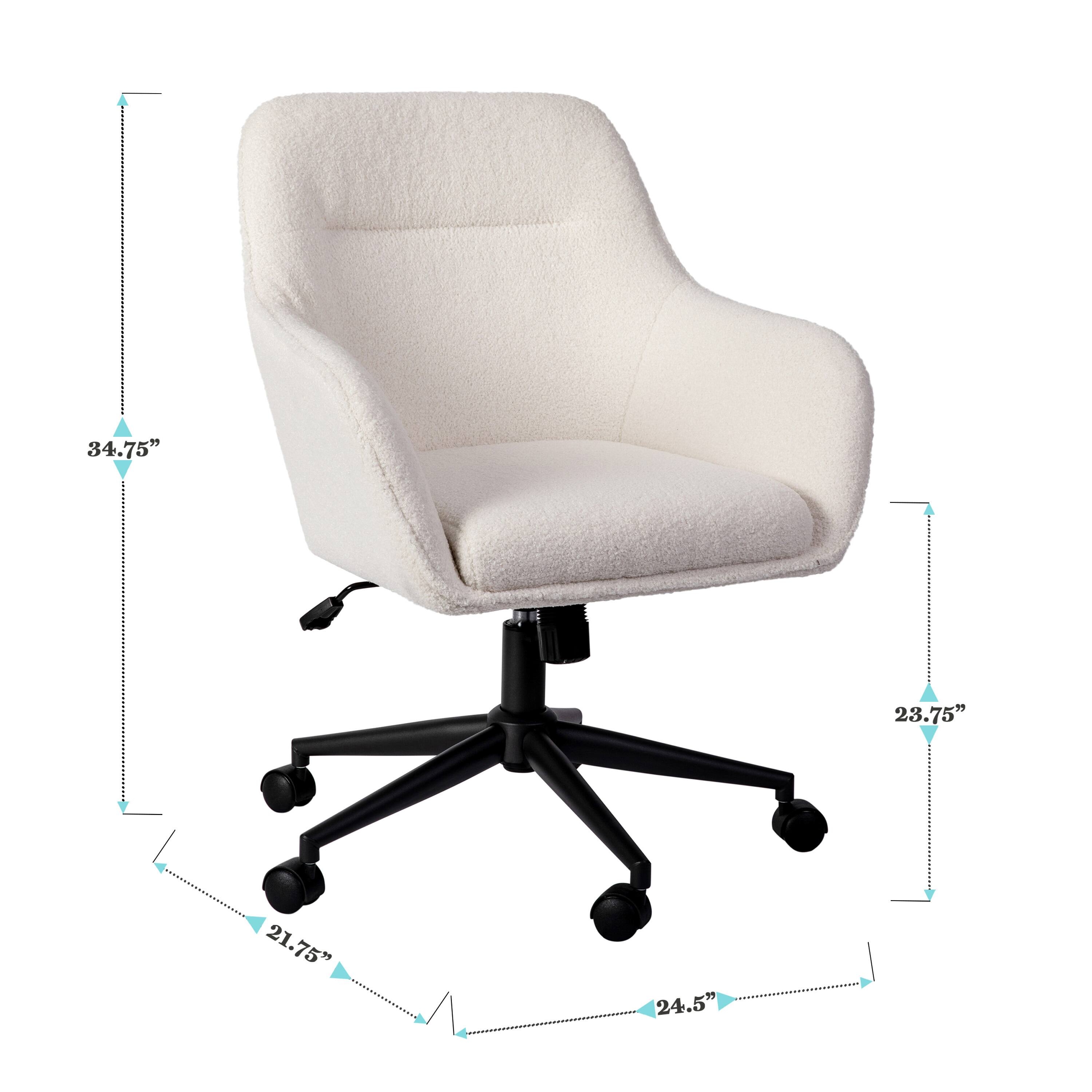 The text on the image reads "34.75" 23.75" 21.75" 1 24.5". This information is likely related to the dimensions of the chair, such as the height, width, and depth.