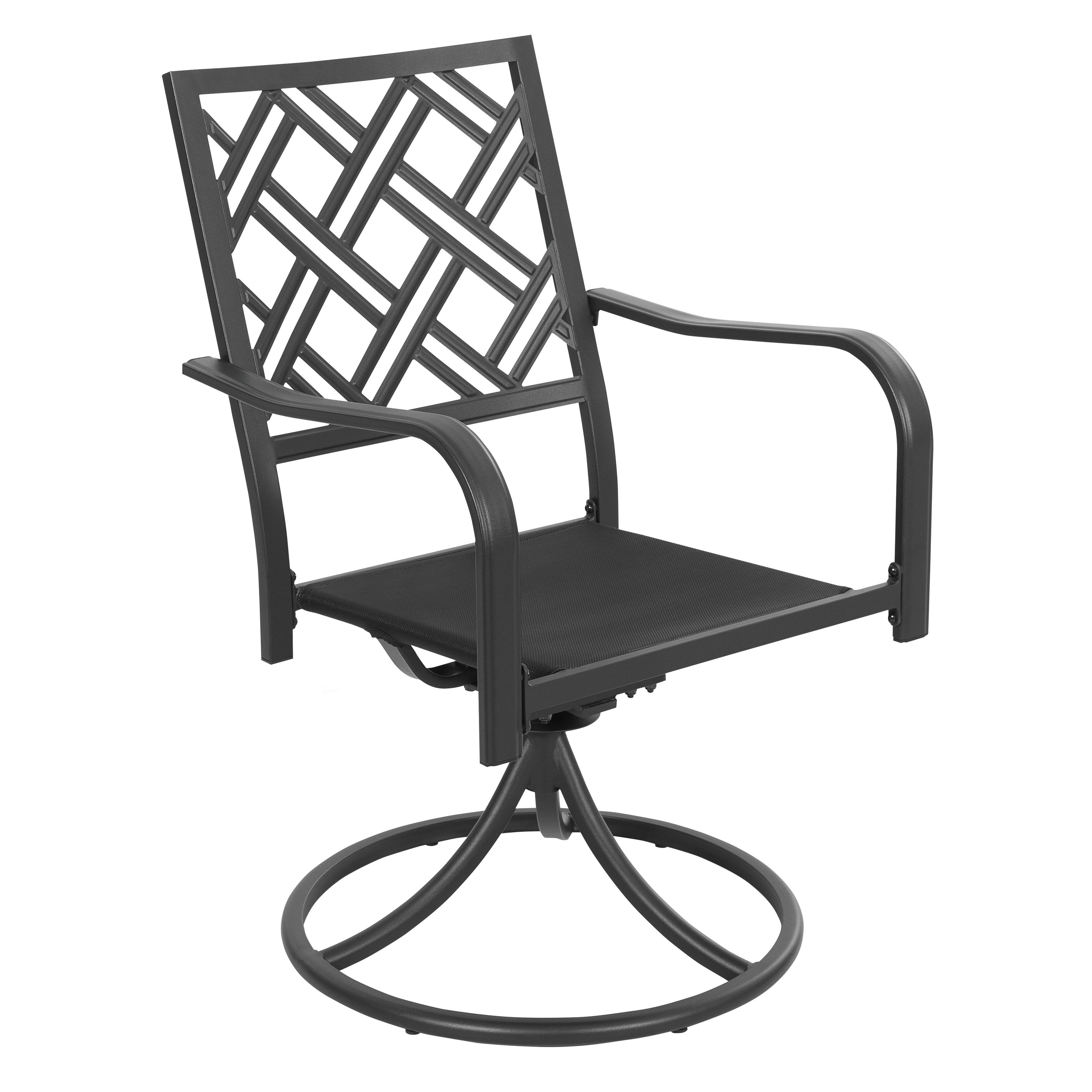 Alt View 8. Nuu Garden - Outdoor 2-Piece Dining Chairs, 360-Degree Rotation and Cushions - Black and Red.