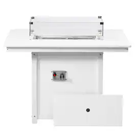 WestinTrends - Helios 46" Modern Outdoor Patio Gas Propane Rectangular Fire Pit Table - White