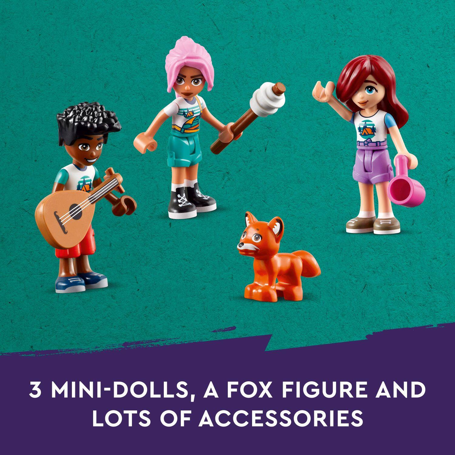 3 Mini-Dolls, a Fox Figure and Lots of Accessories