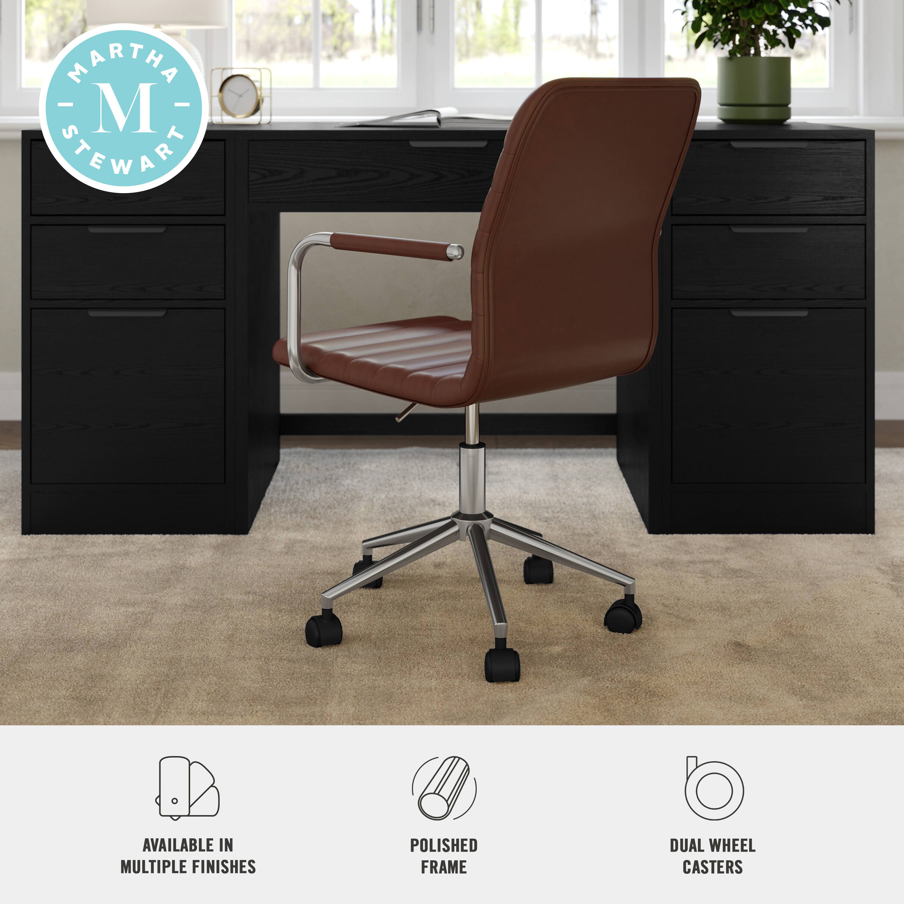Martha Stewart Available in multiple finishes. Polish frame. Dual wheel casters.