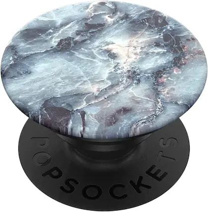 Front. PopSockets - PopSockets Phone Grip with Expanding Kickstand, Marble PopGrip - Blue Marble - Blue Marble.