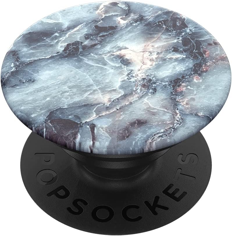 Front. PopSockets - PopSockets Phone Grip with Expanding Kickstand, Marble PopGrip - Blue Marble - Blue Marble.