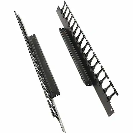 Front. Tripp Lite - Tripp Lite series SmartRack Cable Routing - Vertical Cable Finger - Black - 48U Rack Height - Cold Rolled Steel - Black.