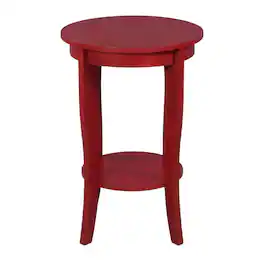 FurniFact - Round End Table with Modern Design and Durable Construction - Red