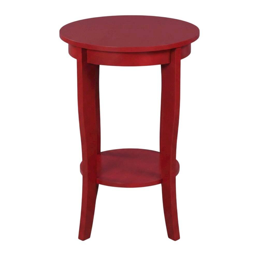 FurniFact - Round End Table with Modern Design and Durable Construction - Red