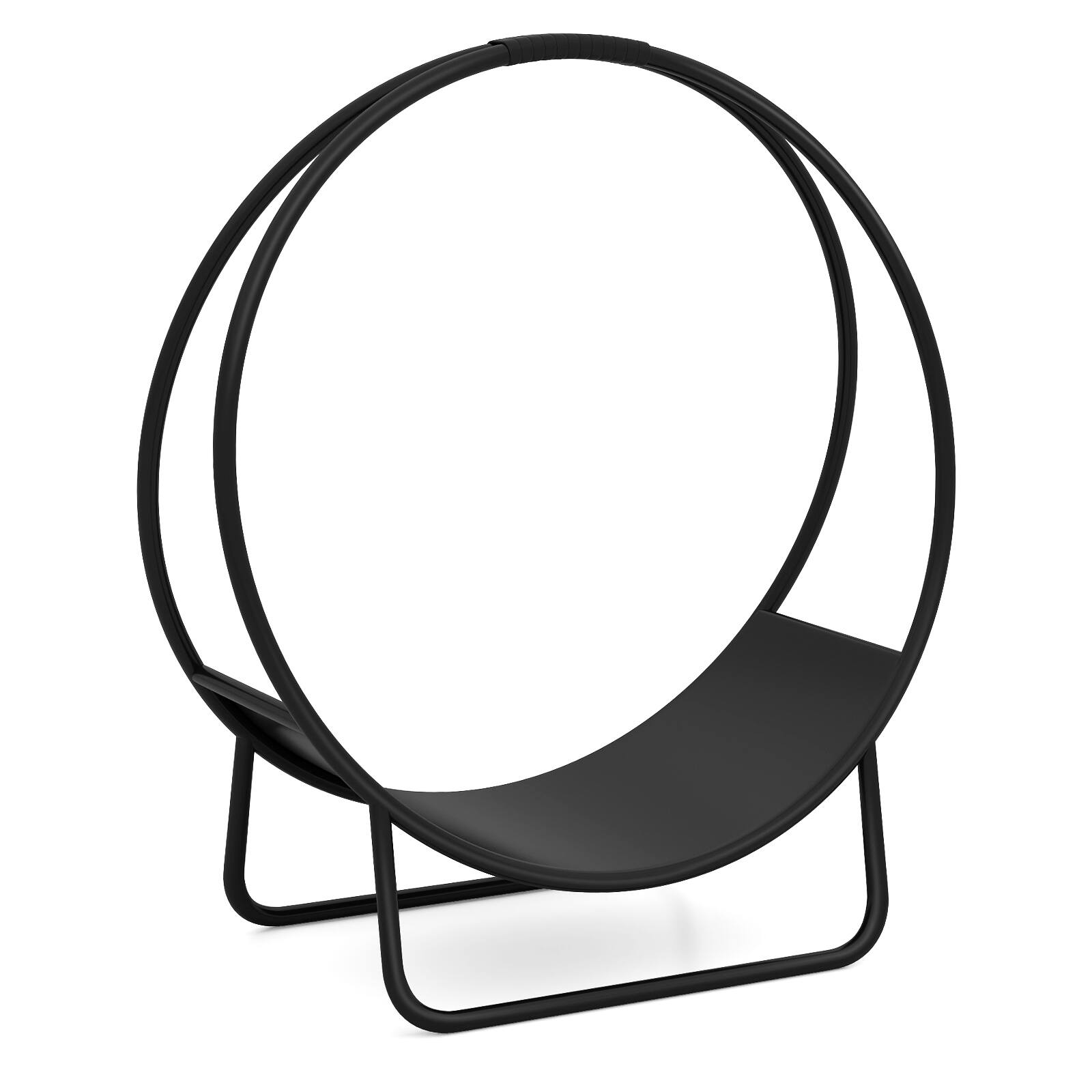 Alt View 9. Gymax - Gymax 20'' Round Heavy-duty Metal Curved Log Rack w/Stand for Fireplace Pit Stove - Black.