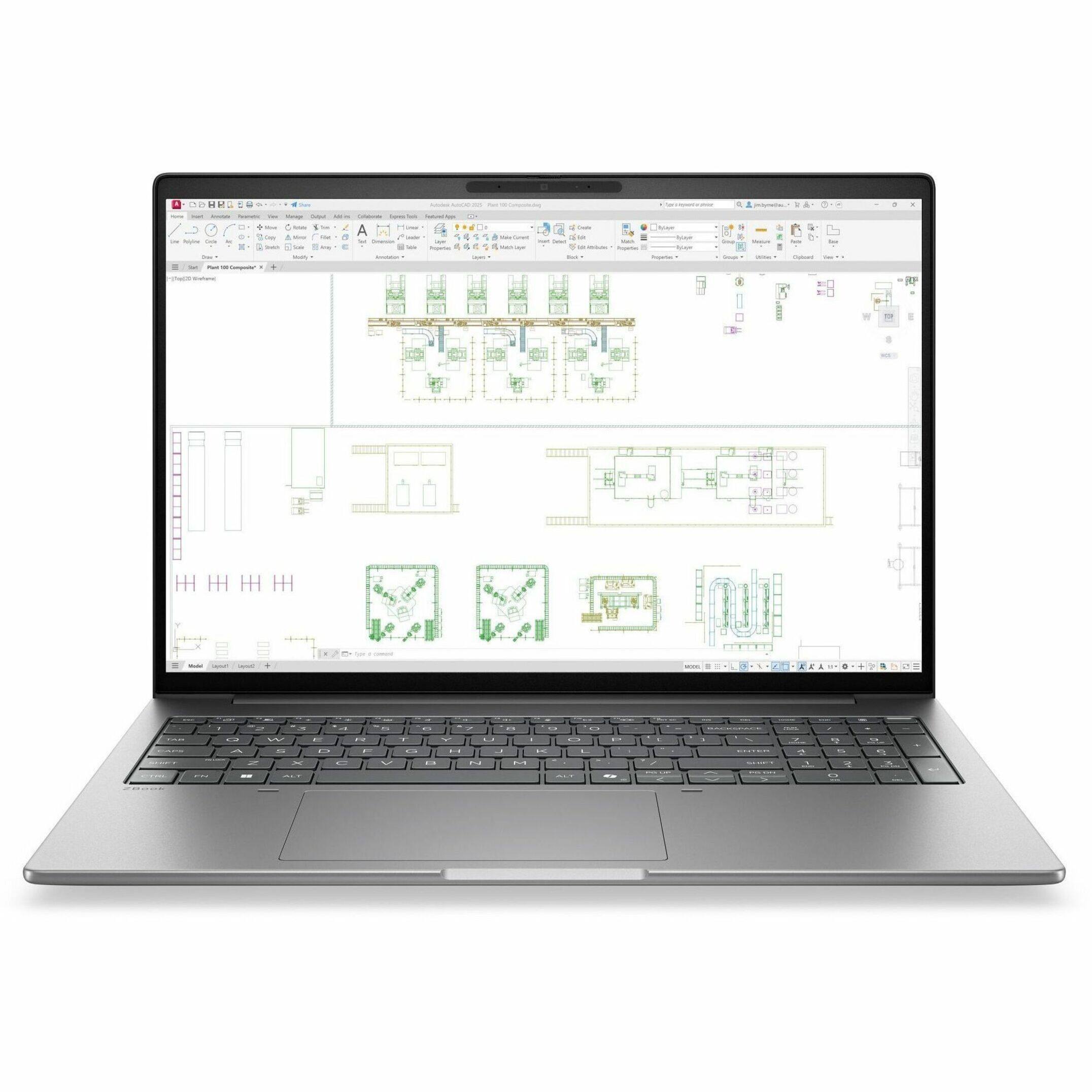 Alt View 28. HP - ZBook 8 G2i 16" IPS 1920 x 1200 (WUXGA) Laptop - Intel Core Ultra 7 with 16GB Memory - 512 GB SSD - Meteor Silver Aluminum, Gray.