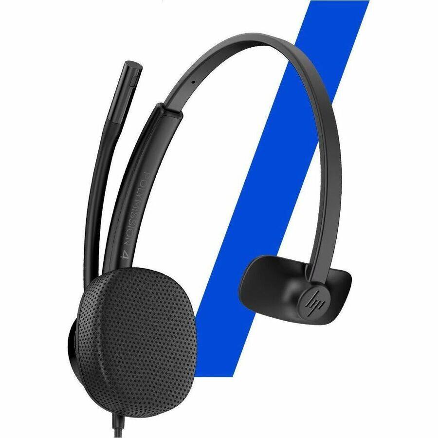 Alt View 1. Poly - Poly Mission 415 Monaural USB Wired Headset Classic - Microsoft Teams Certification - Mono - USB, USB Type A, USB Type C - Black.