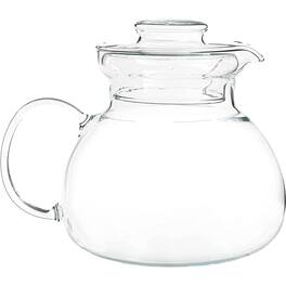 SlickBlue - Microwave Safe 1.5 Qt Glass Stovetop Teapot with Lid - Clear