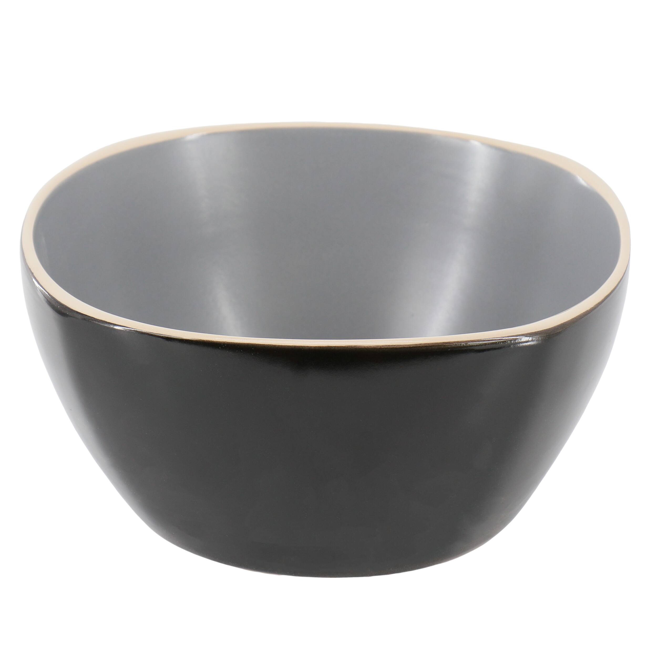 Alt View 1. Gibson - Hometrends Soho Lounge 4 Piece 6 Inch Stoneware Bowl Set in Grey - Grey.