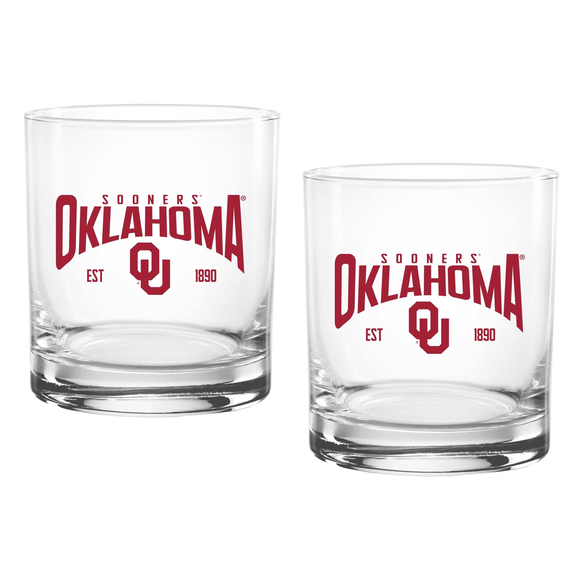 Indigo Falls - Oklahoma Sooners 14oz. Established Rocks Glass Two-Set - Multicolor
