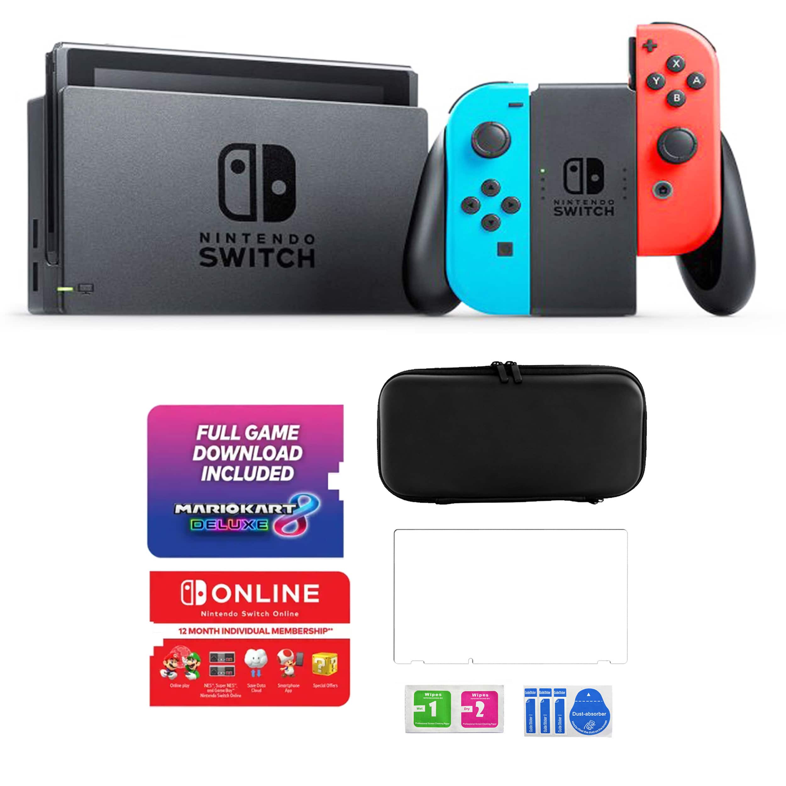 Switch Neon Console with Mario Kart 8 Delude Edition and