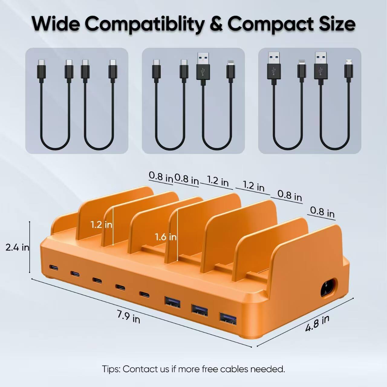 Wide Compatibility & Compact Size

2.4 in
1.2 in
8.0 in
0.8 in
1.2 in
1.2 in
0.8 in
0.8 in
1.6 in
7.9 in
4.8 in

Tips: Contact us if more free cables needed.