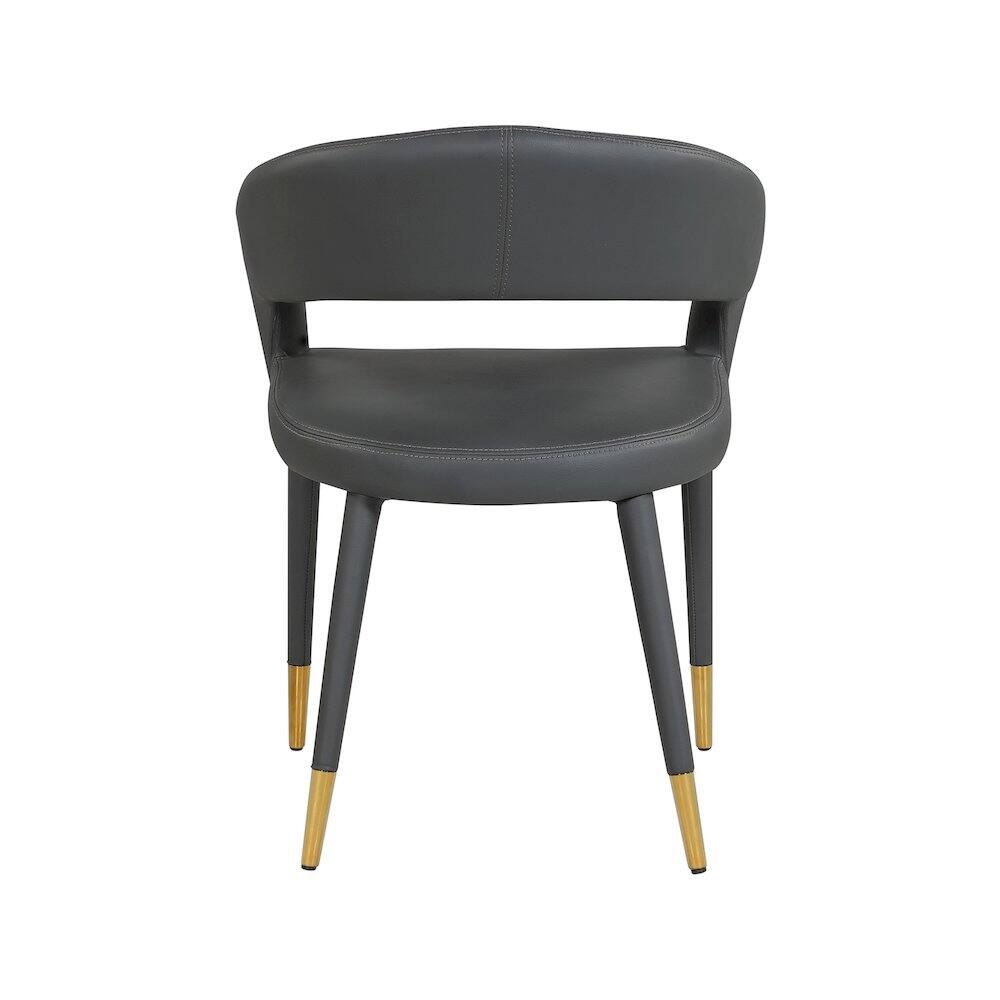 Alt View 1. Meridian Furniture - Destiny Grey Vegan Leather Dining Chair - Grey.