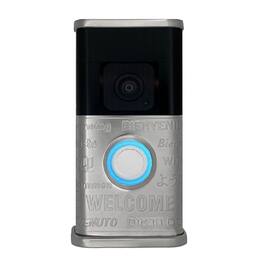 Michael Healy - Multilingual Welcome Video Doorbell Cover (Ring 3, 3 Plus, 4, Battery Plus and Battery Pro) - Nickel Silver