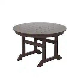 WestinTrends - Malibu 47" Outdoor Patio Round Dining Table - Dark Brown