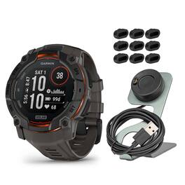 Garmin - Instinct 3 50mm Solar Black with Charcoal Band GPS Smartwatch Bundle - Black - (2024)