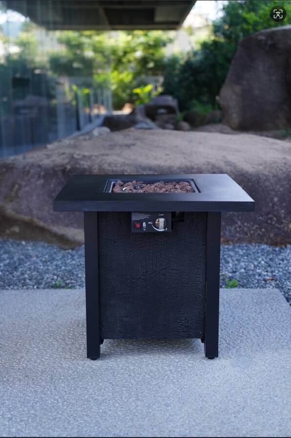 Angle. APRILSOUL - 25 inch H Outdoor Patio Propane Gas Fire Pit Table 50000 BTU High temperature - Black.