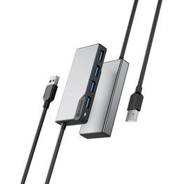 Alogic - USB-A Fusion SWIFT 4-in-1 Hub -Space Grey - USB 3.2 (Gen 1) Type A - Portable - 4 USB Port(s) - PC, ChromeOS