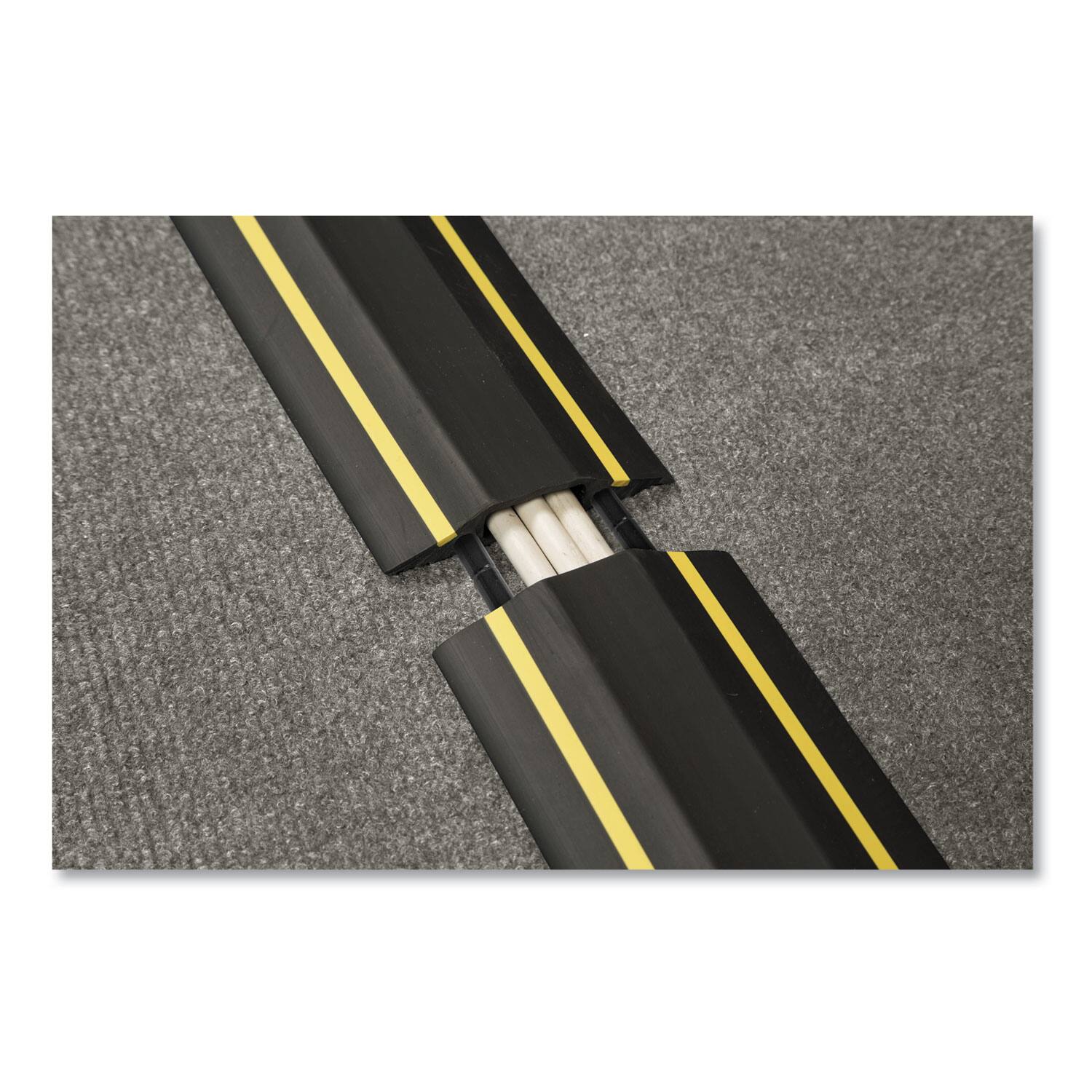 Alt View 2. D-Line - D-Line FC83H/9M 3.25 in. Wide x 30 ft. Long Medium-Duty Floor Cable Cover - Black - Black.