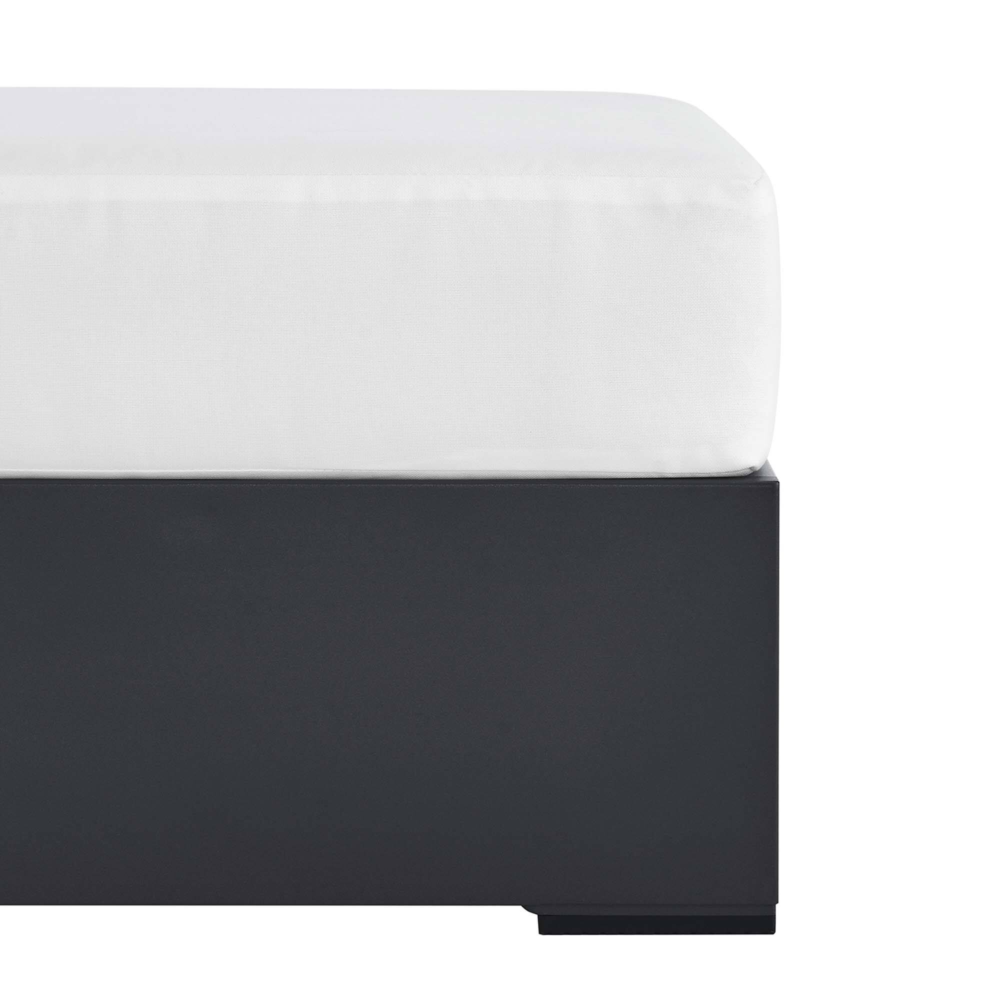 Alt View 4. Modway - Tahoe Outdoor Patio Powder-Coated Aluminum Ottoman by Modway - Gray White.