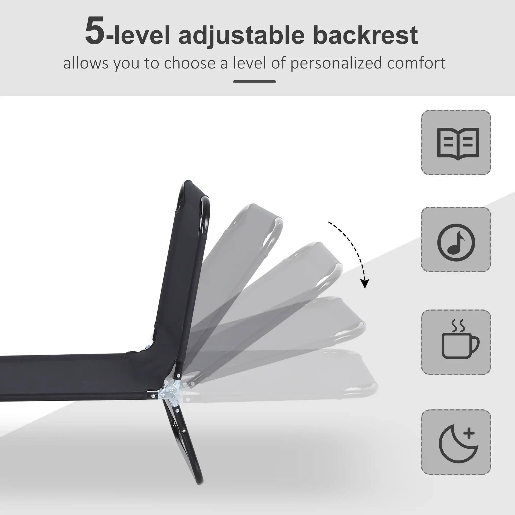 5-level adjustable backrest allows you to choose a level of personalized comfort