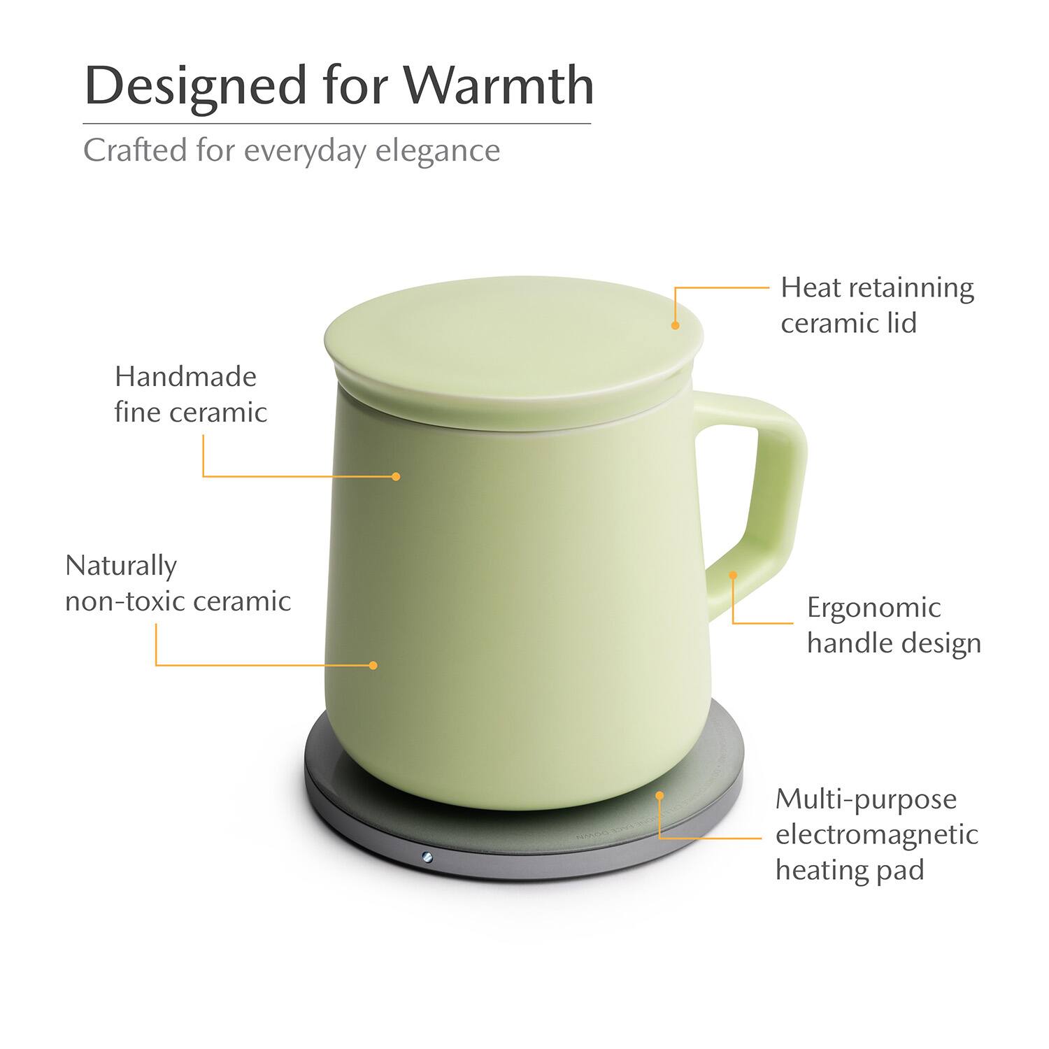 OHOM Neo Self Heating Mug Set, 12 oz Ceramic Coffee Mug Green - Best Buy