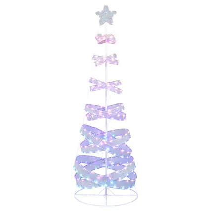 Front. Costway - 7 FT Outdoor Spiral Pre-lit Christmas Tree with 341 LED Lights - White.