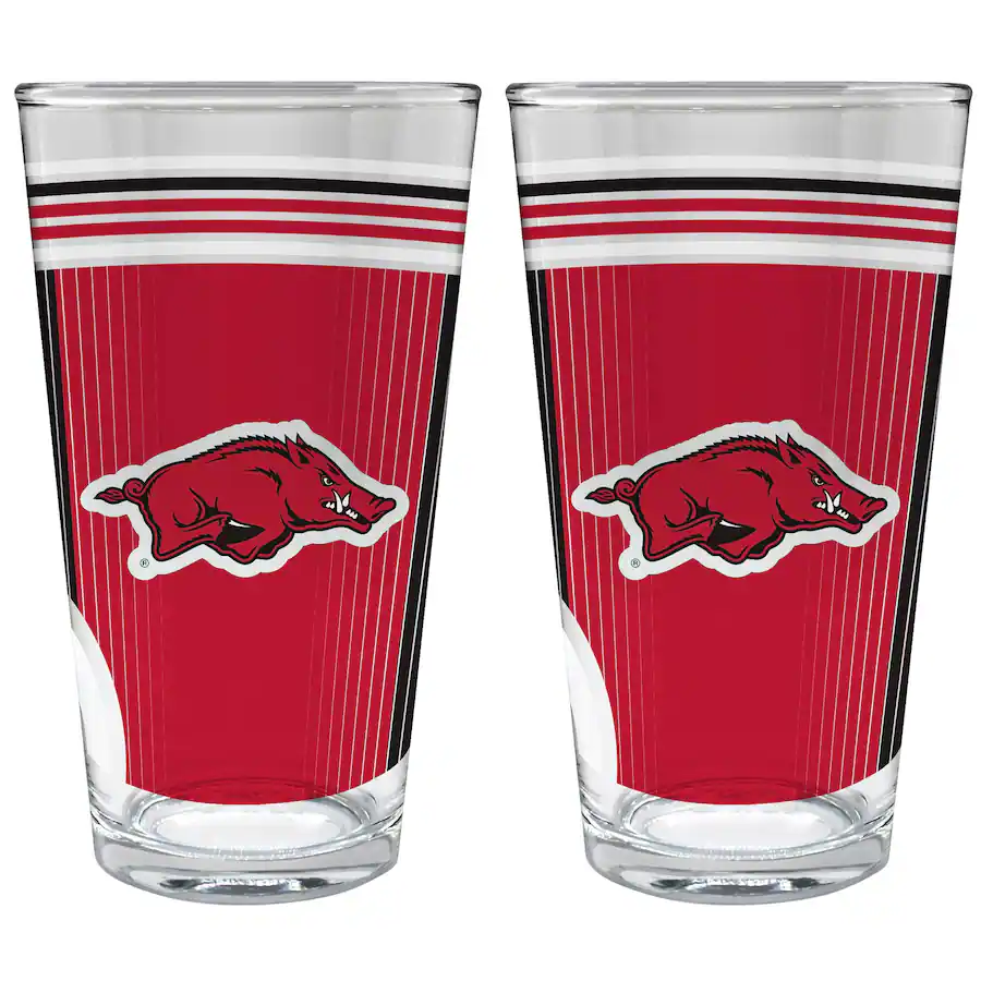 Stained Glass Razorback Great American Products Arkansas Razorbacks Two Piece 16oz. Pint Glass ...