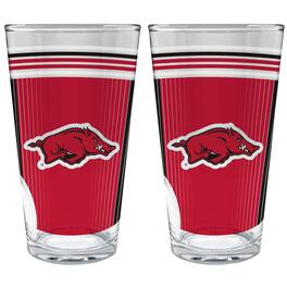 Great American Products - Arkansas Razorbacks Two-Piece 16oz. Pint Glass Set - Multicolor
