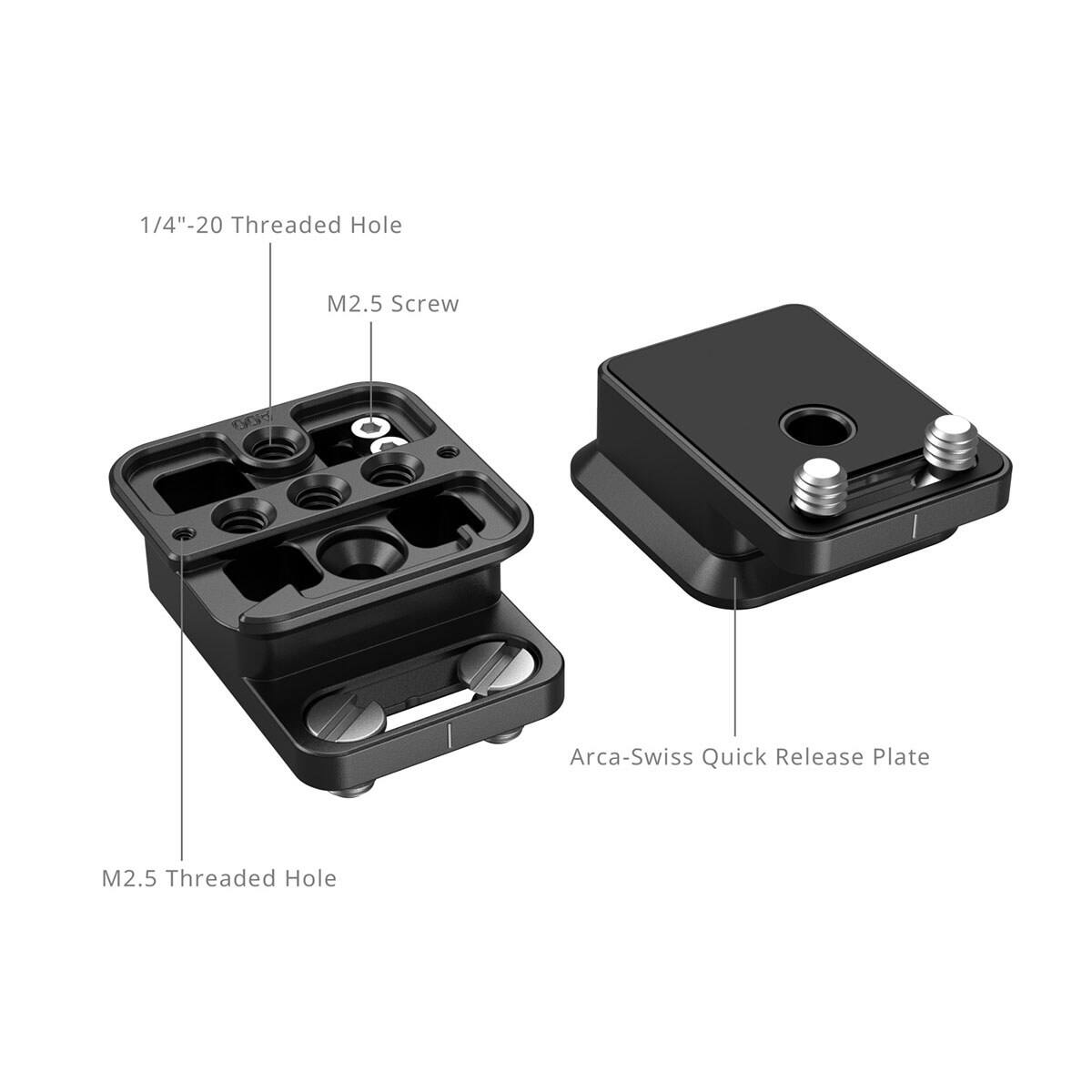 1/4"-20 Threaded Hole  
M2.5 Screw  
Arca-Swiss Quick Release Plate  
M2.5 Threaded Hole