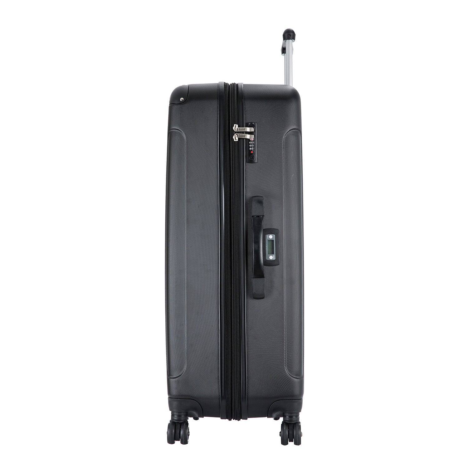 Alt View 1. DUKAP - Intely Smart Hardside 2 Piece Luggage Set 20"/28" with USB and integrated weight scale - BLACK.