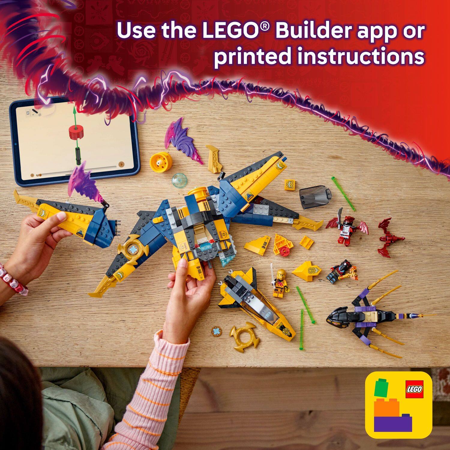Use the LEGO Builder app or printed instructions.