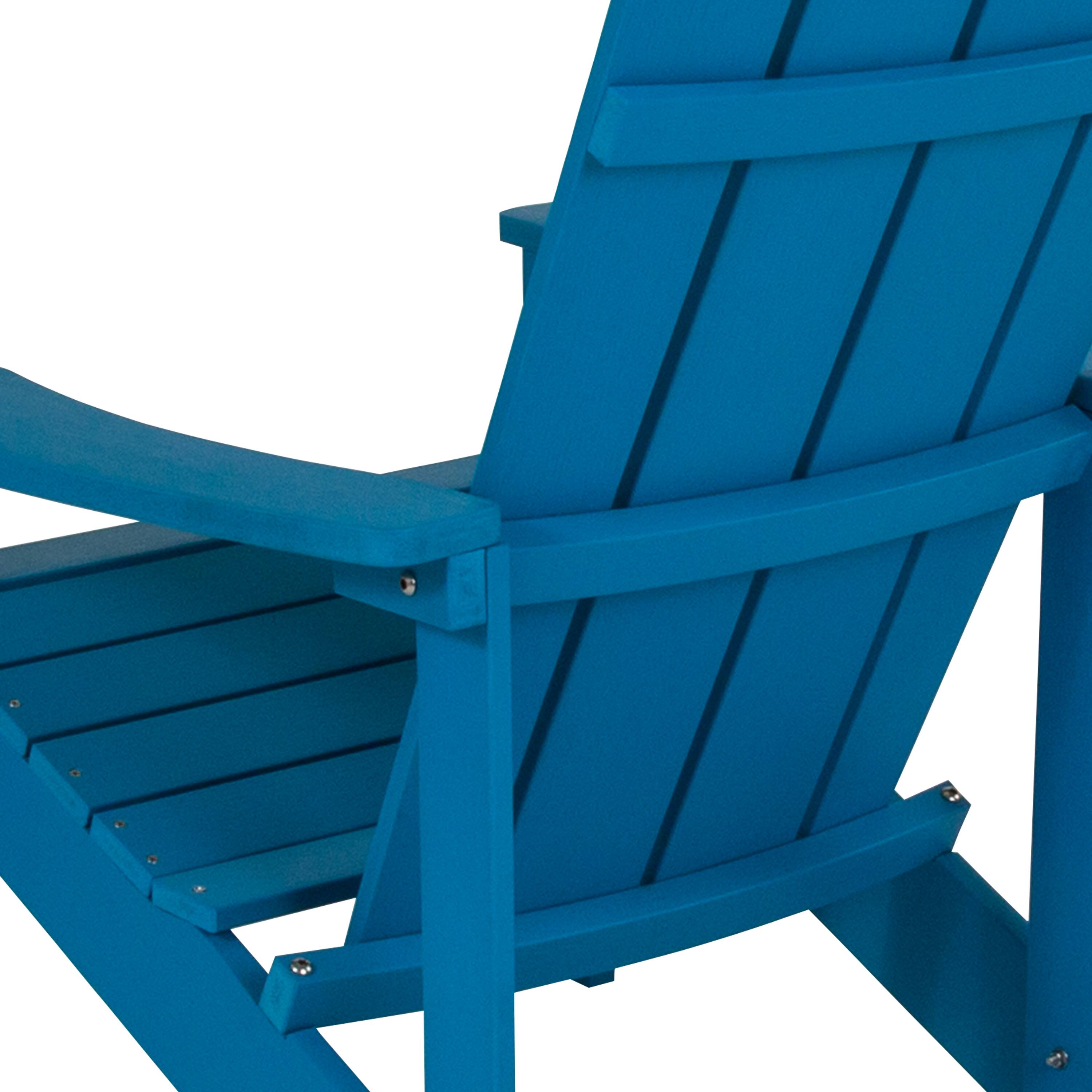 Alt View 10. Emma + Oliver - 2 Pack Outdoor All-Weather Poly Resin Wood Adirondack Chairs - Blue.