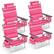 Front. Costway - 4-Pack Folding Backpack Beach Chair 5-Position Outdoor Reclining Chairs with Pillow - Dark Pink.
