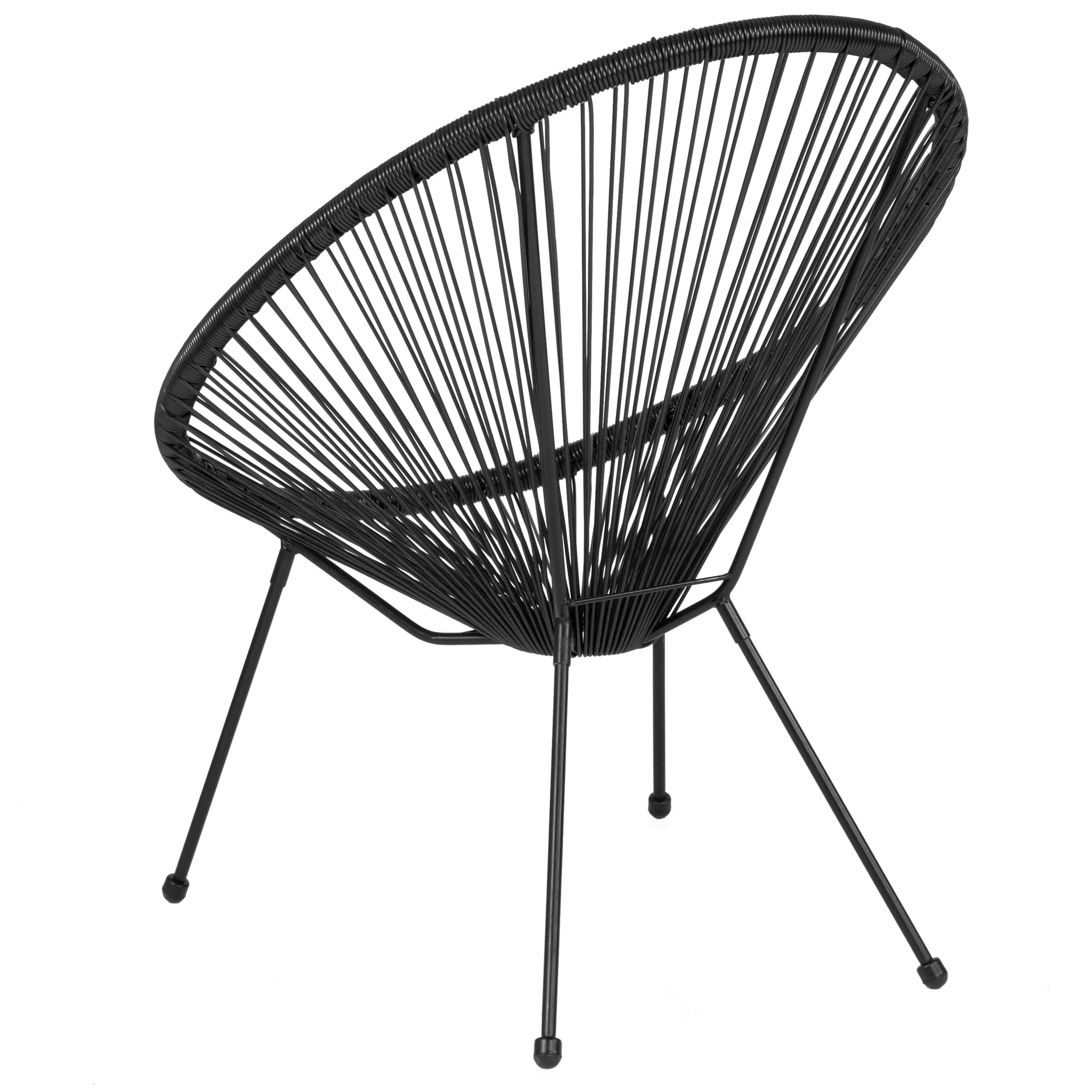 Alt View 5. Emma + Oliver - Papasan Bungee Lounge Chair - Black.