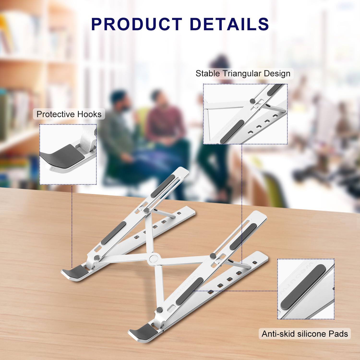 PRODUCT DETAILS

- Stable Triangular Design
- Protective Hooks
- Anti-skid silicone Pads