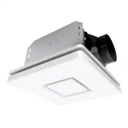Akicon - 1390N2 Series Decorative Fan Speed 90 CFM Ceiling Bathroom Exhaust Fan with 18 Watt Dimmable 3CCT LED Light Square - White