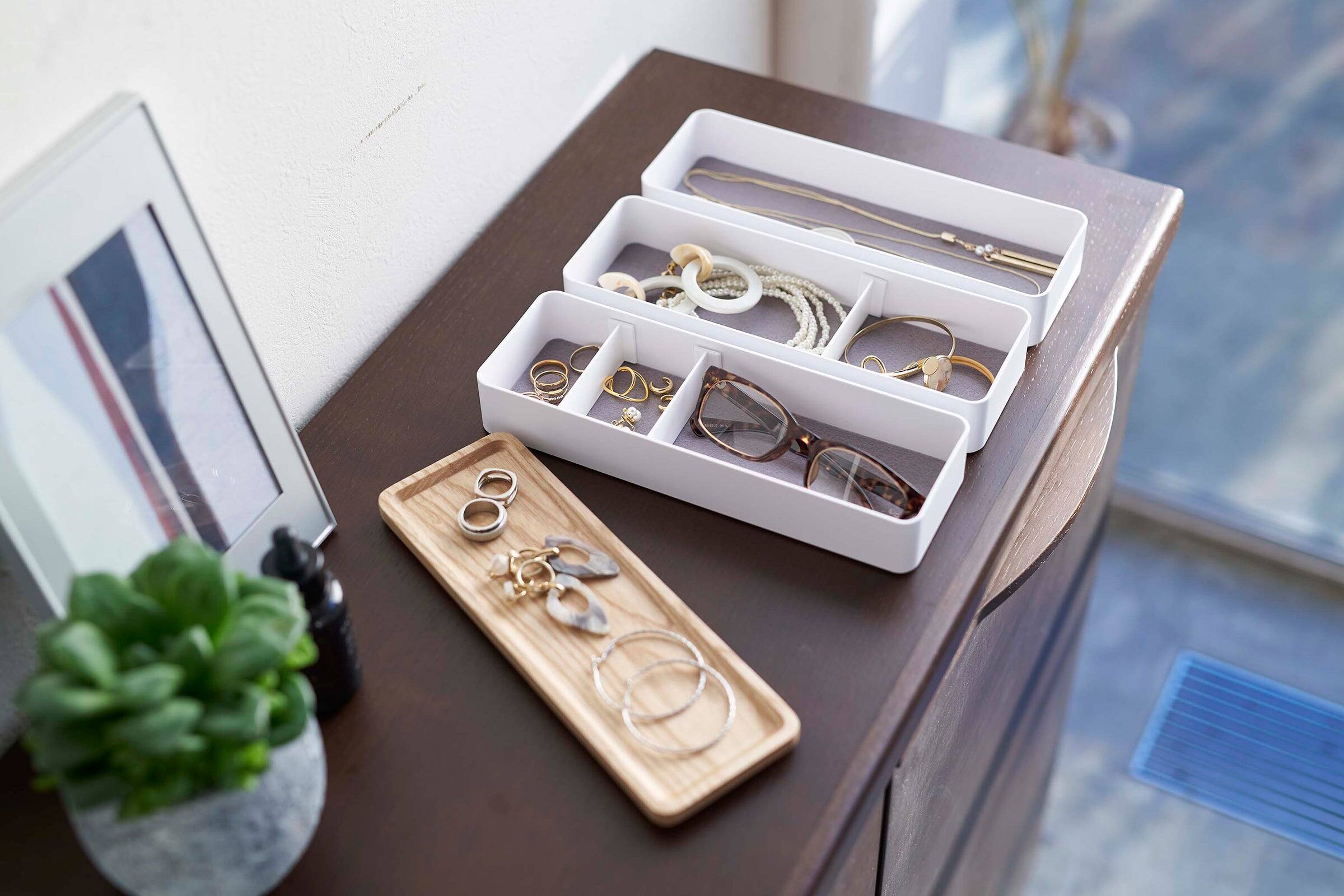 Alt View 2. Yamazaki Home - Stacking Accessories Case - White.