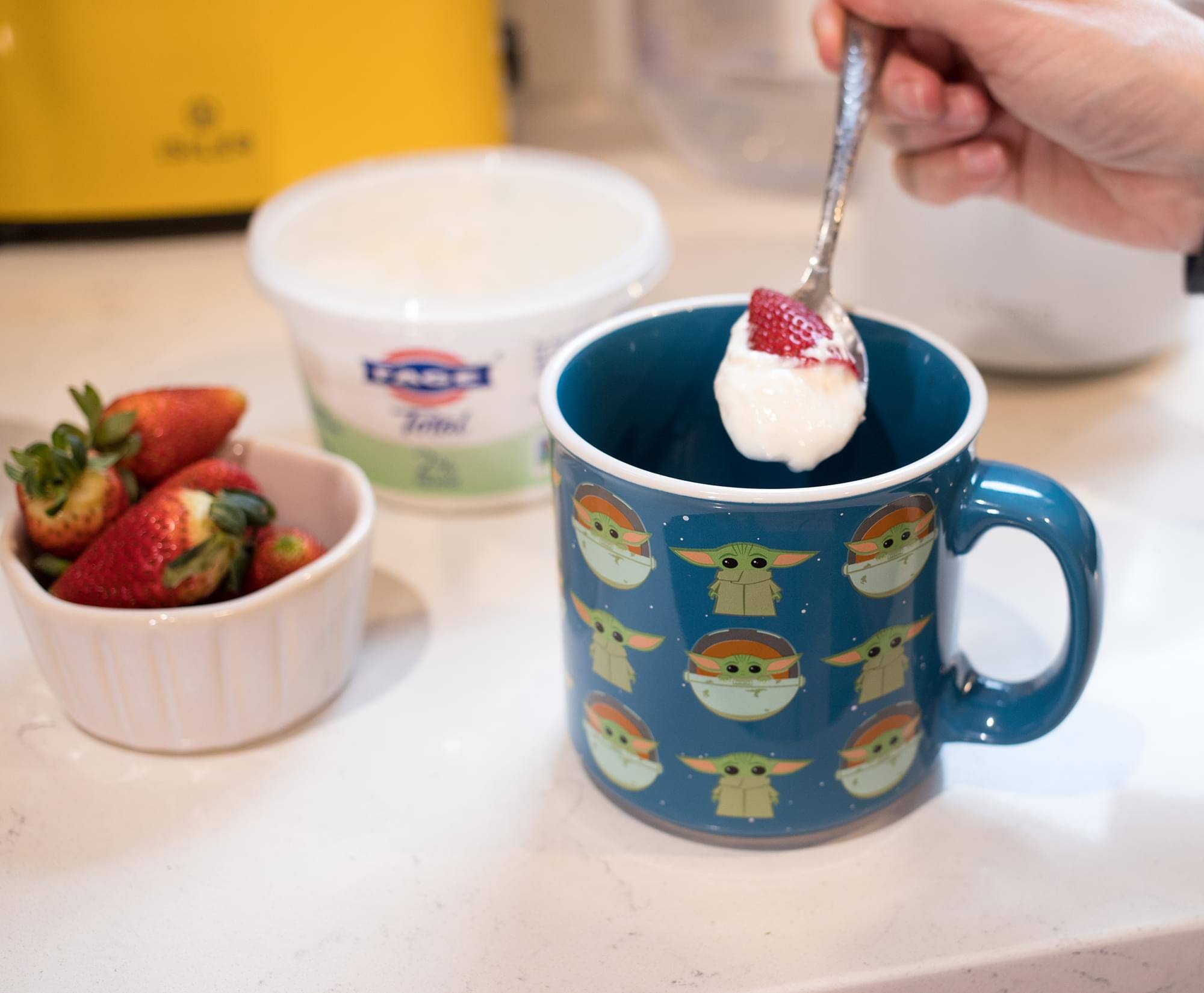 Alt View 2. Silver Buffalo - Star Wars: The Mandalorian Chibi Grogu Ceramic Camper Mug | Holds 20 Ounces - Blue.