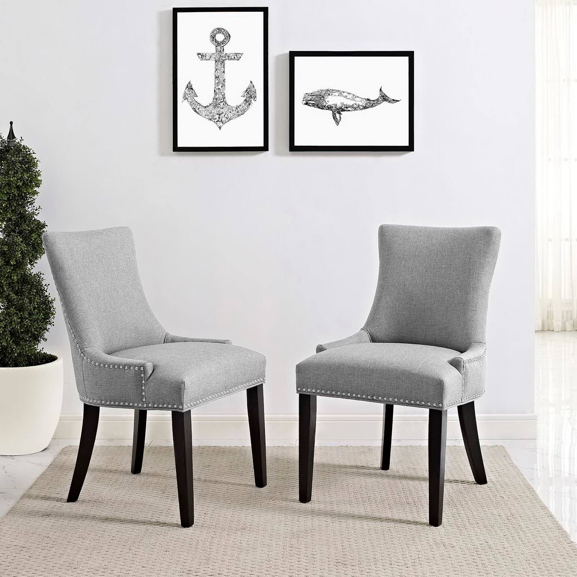Alt View 1. Modway - Marquis Fabric Dining Side Chair Set of 2 by Modway - Gray.