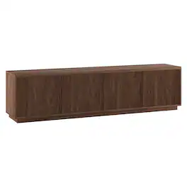 Hudson&Canal - Hanson Rectangular Fluted TV Stand for TV's up to 85" - Satin Walnut