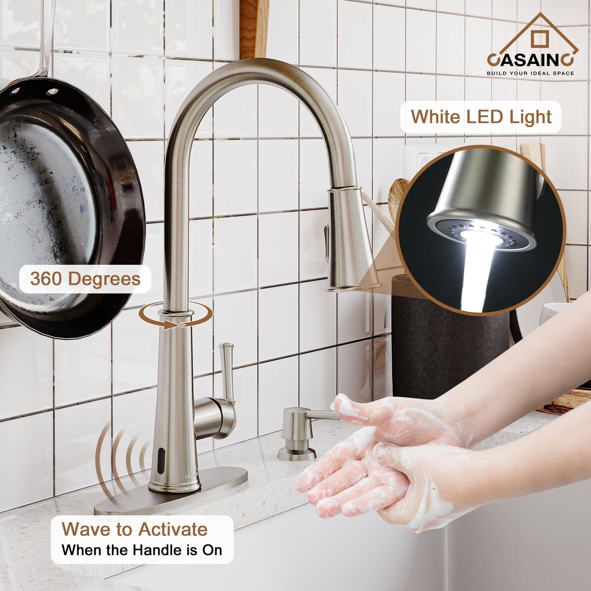 CASAINO  
BUILD YOUR IDEAL SPACE  

White LED Light  

360 Degrees  

Wave to Activate  
When the Handle is On