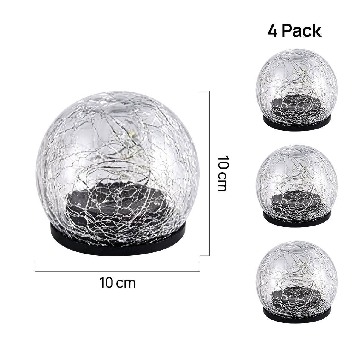 Alt View 8. COWIN - Solar Globe Lights 4 Pack Glass Ball Lights Outdoor Waterproof Solar Balls Lights - yellow.