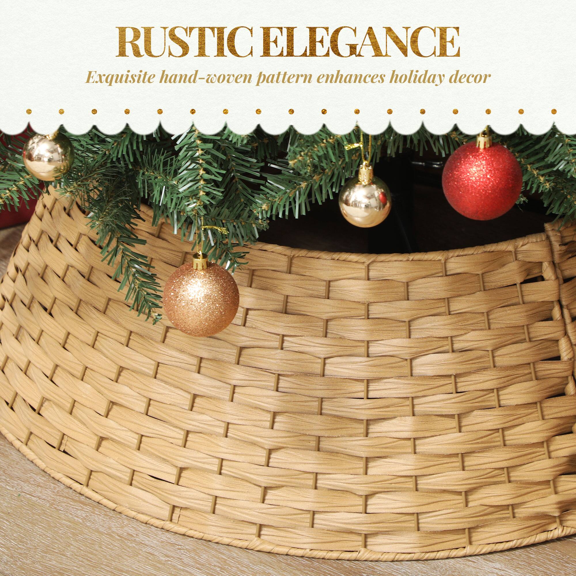 RUSTIC ELEGANCE  
Exquisite hand-woven pattern enhances holiday decor