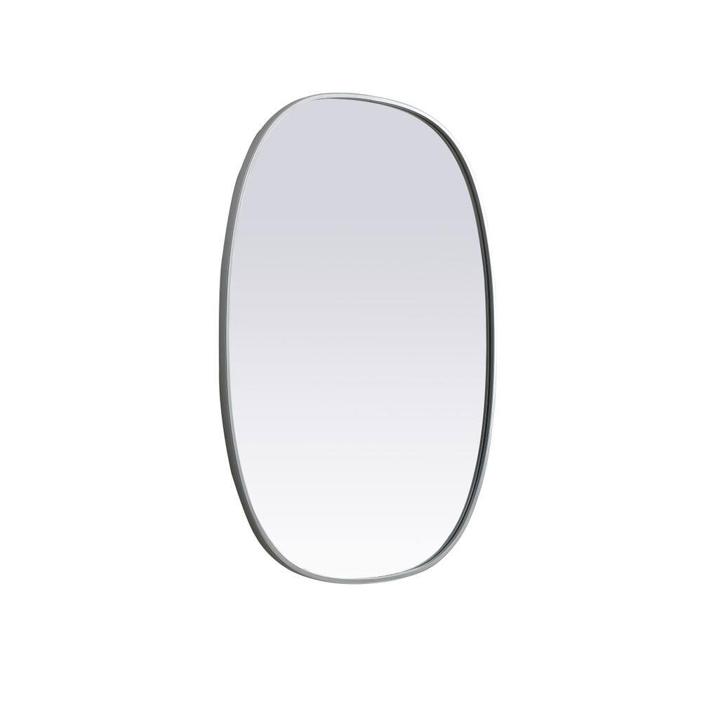 Alt View 1. Elegant Decor - Metal Frame Oval Mirror 30x40 Inch in Silver - Silver.